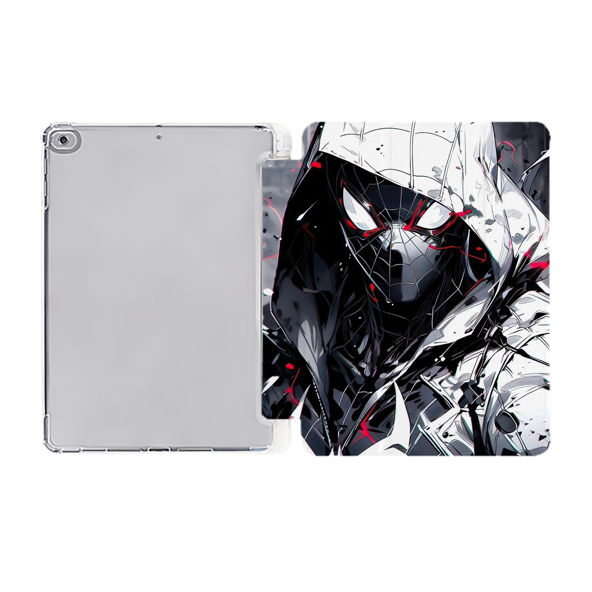 （画像用） Spider Man スパイダーマン IPad ケース ペン収納付き 三つ折りスタンド PUレザー×シリコン 対応機種9.5/10.5/10.9インチ